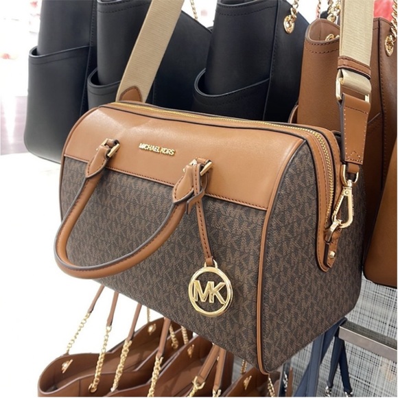 Michael Kors Medium Duffel Travel Satchel - Leather/Coated - Picture 7 of 13